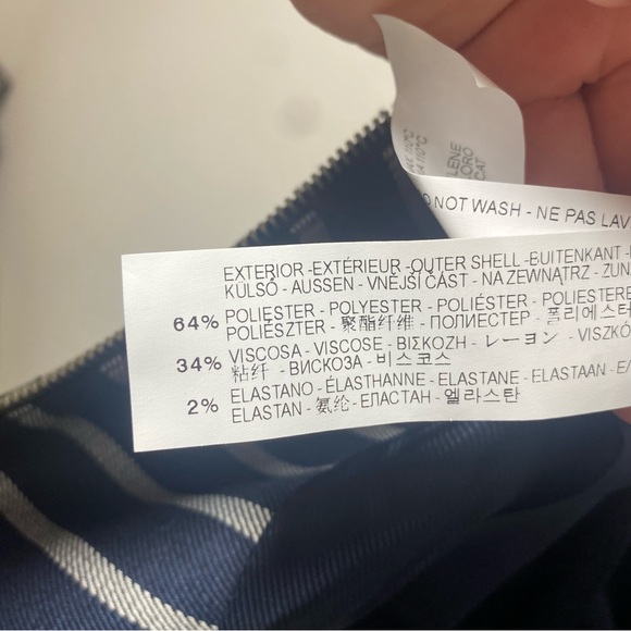 Zara Blue Striped Peplum Pocket Career Blazer Jacket, Large NEW - Picture 7 of 14